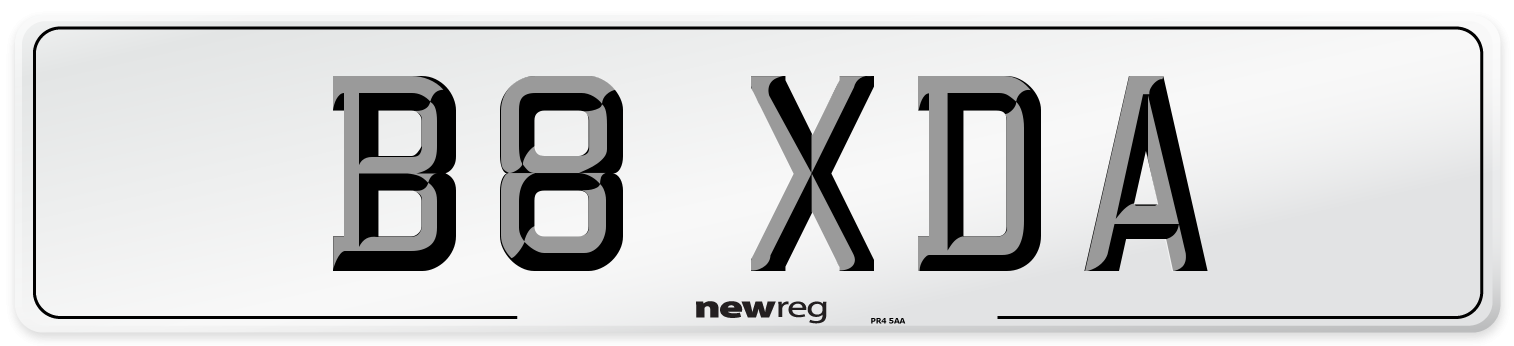 B8 XDA Number Plate from New Reg